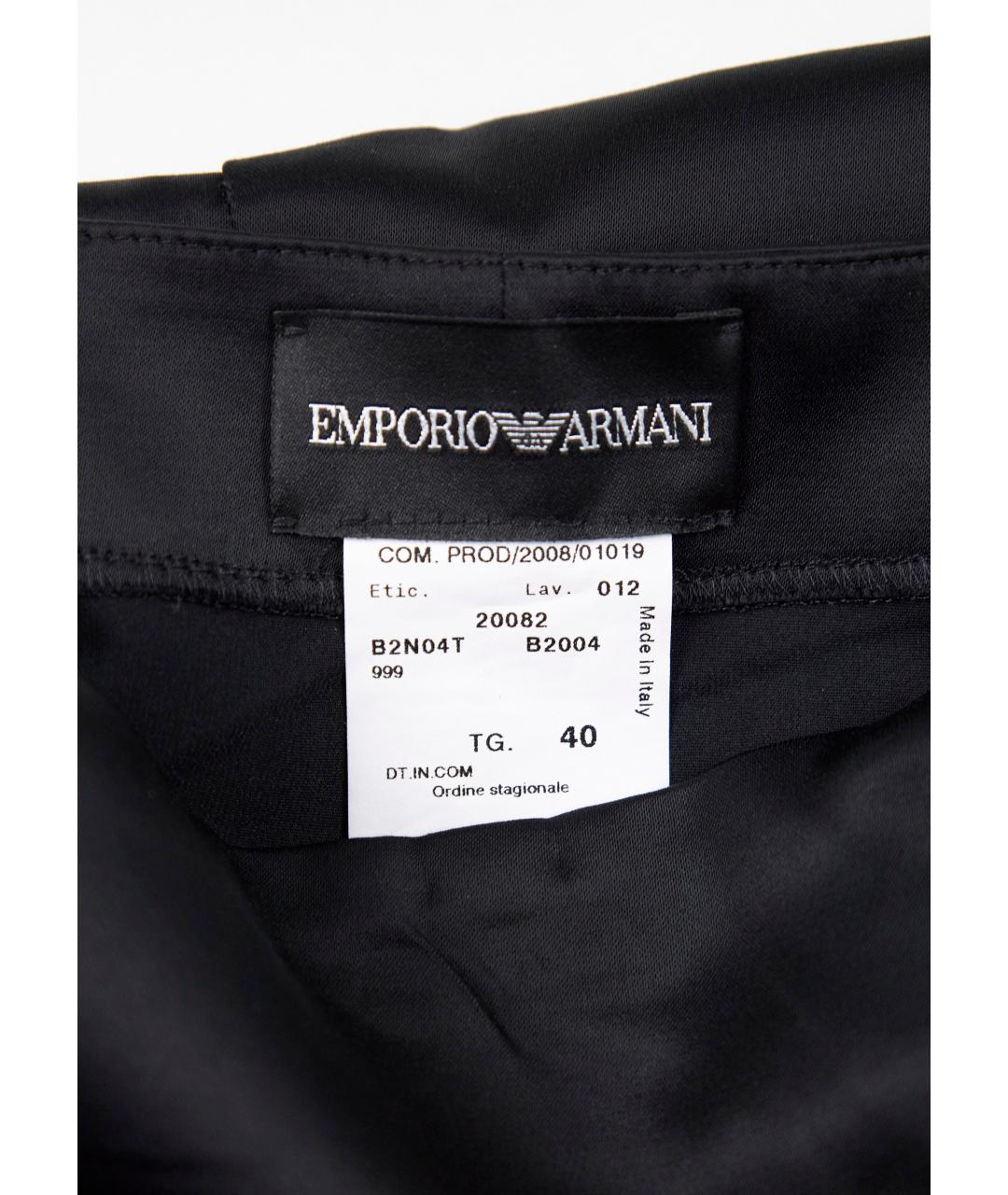 EMPORIO ARMANI Черная вискозная юбка миди, фото 3