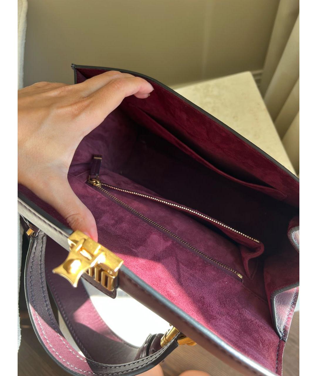 CHRISTIAN DIOR PRE-OWNED Бордовая кожаная сумка с короткими ручками, фото 3