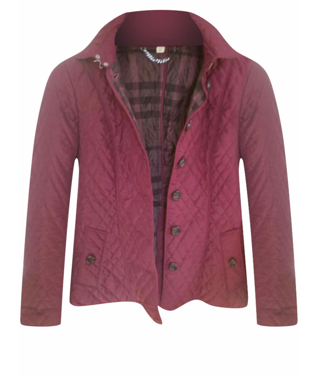 BURBERRY Бордовая полиамидовая куртка для женщин – купить в интернет ...