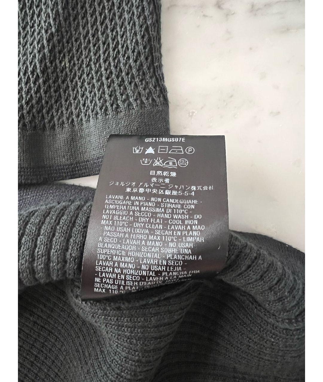GIORGIO ARMANI Антрацитовый хлопковый джемпер / свитер, фото 4