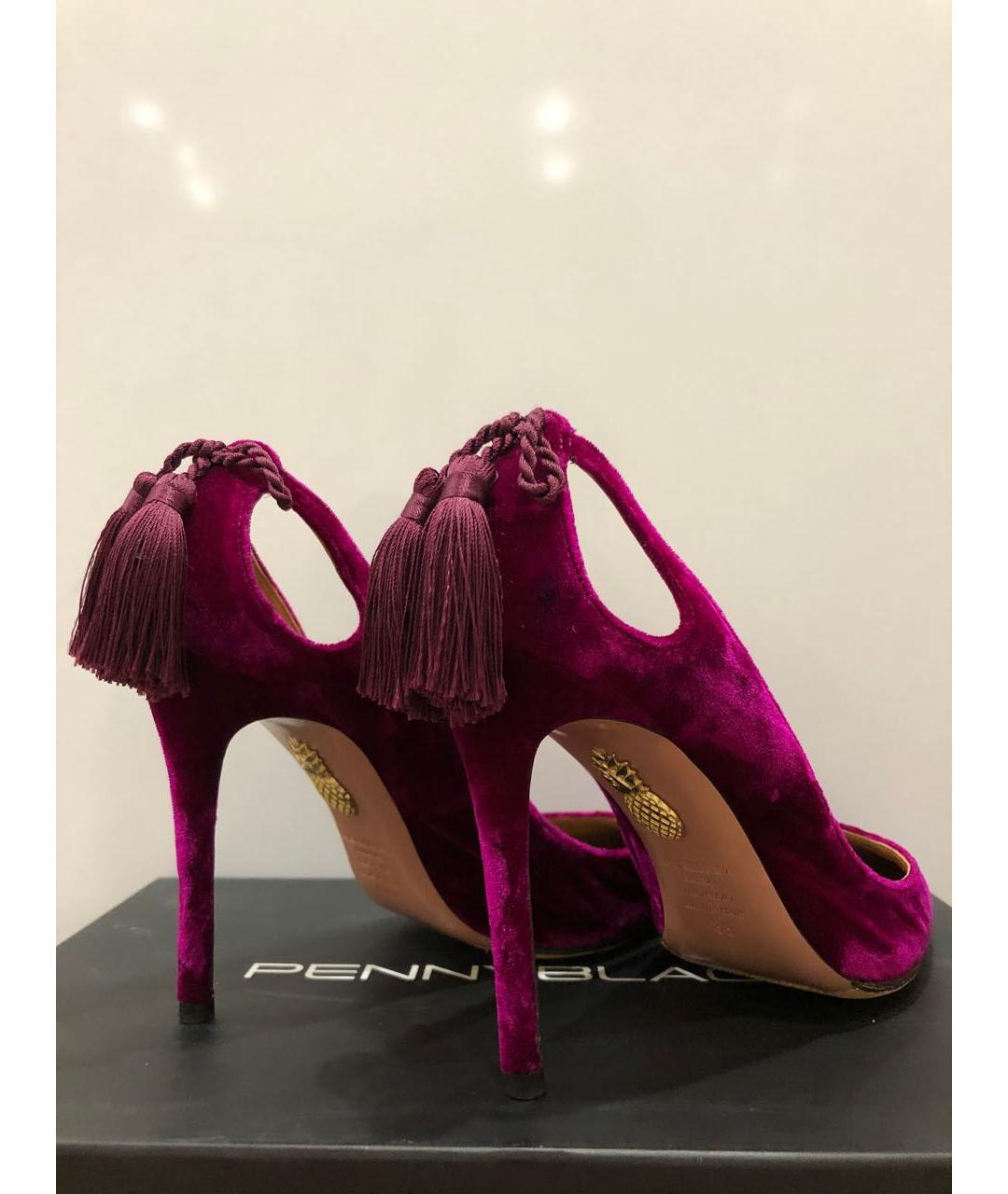 AQUAZZURA Фиолетовые бархатные туфли, фото 3