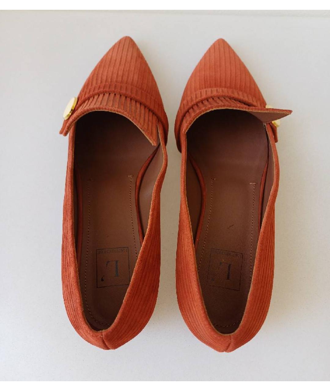 L'AUTRECHOSE Оранжевое замшевые туфли, фото 3