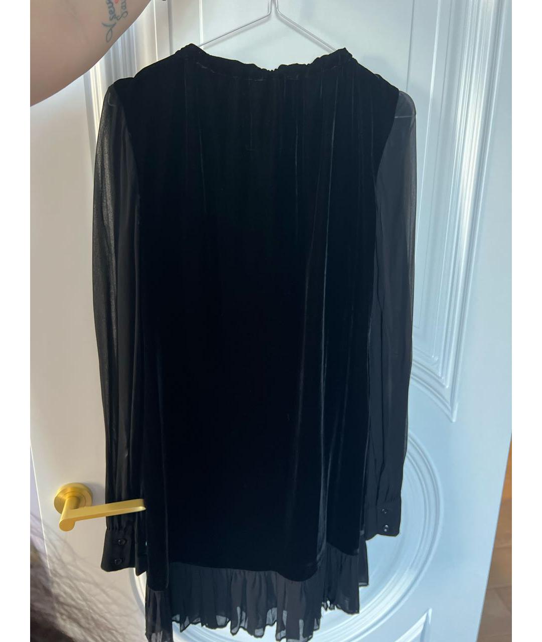 TWIN-SET Черное велюровое коктейльное платье, фото 2