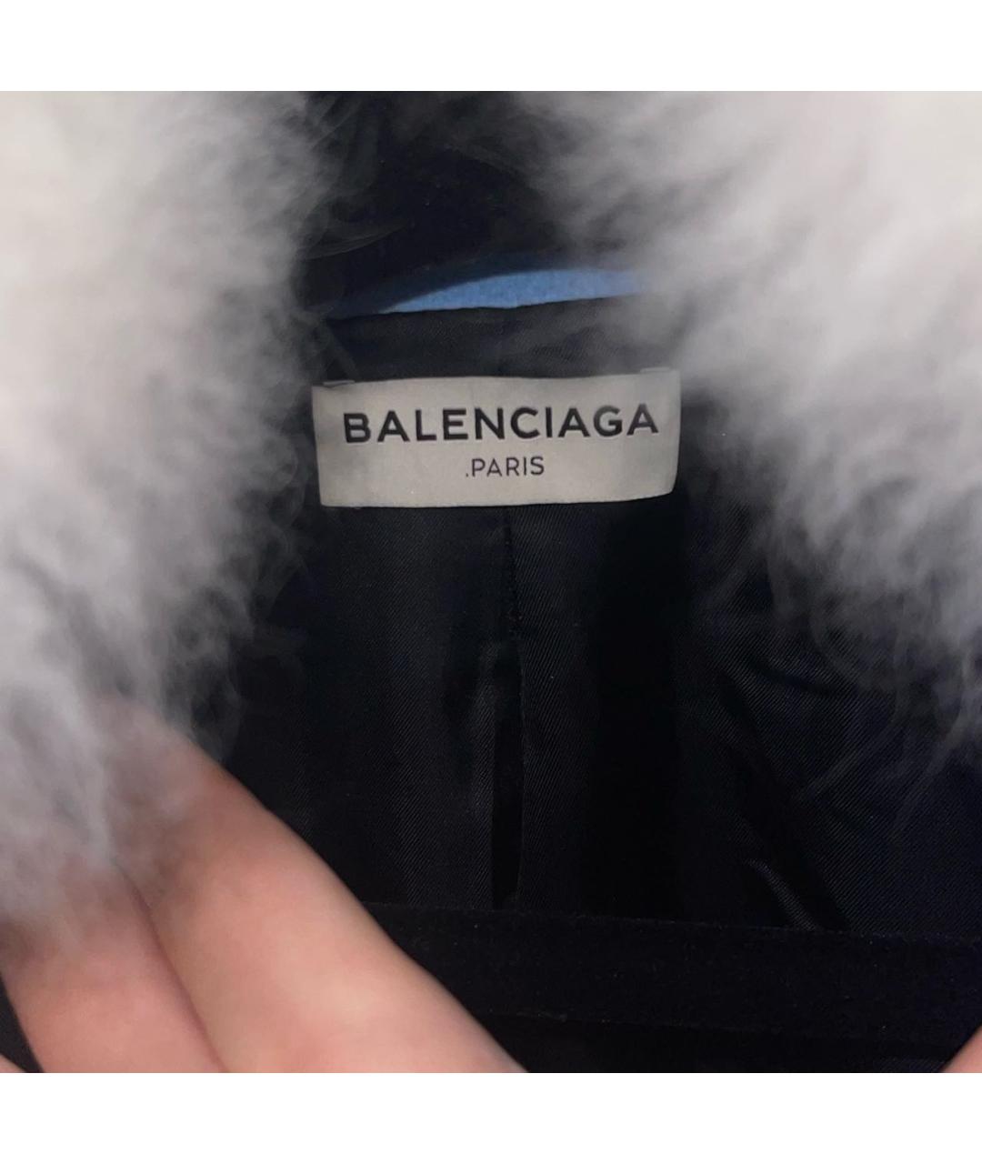 BALENCIAGA Голубое шерстяное пальто, фото 3