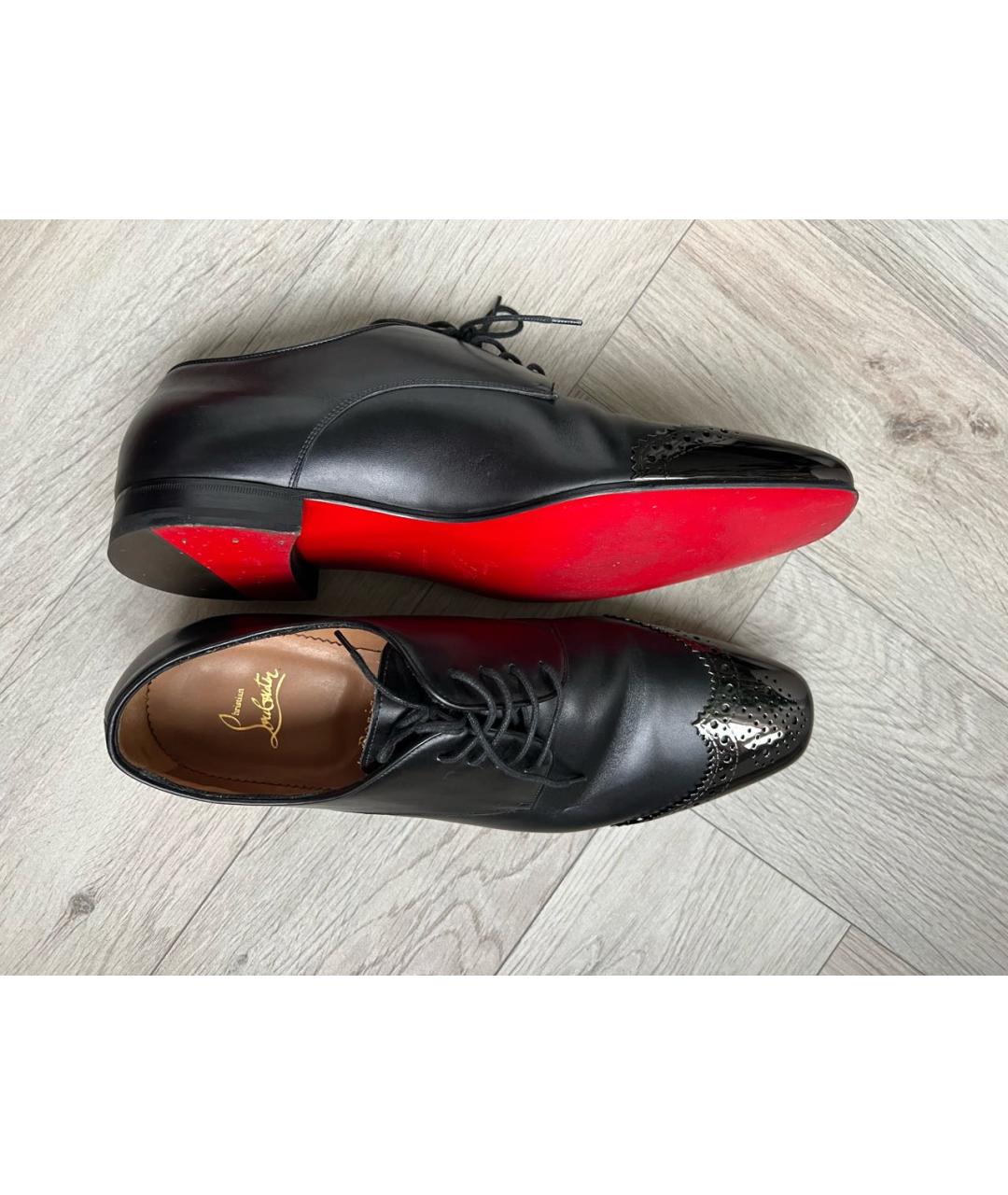 CHRISTIAN LOUBOUTIN Черные кожаные туфли, фото 5