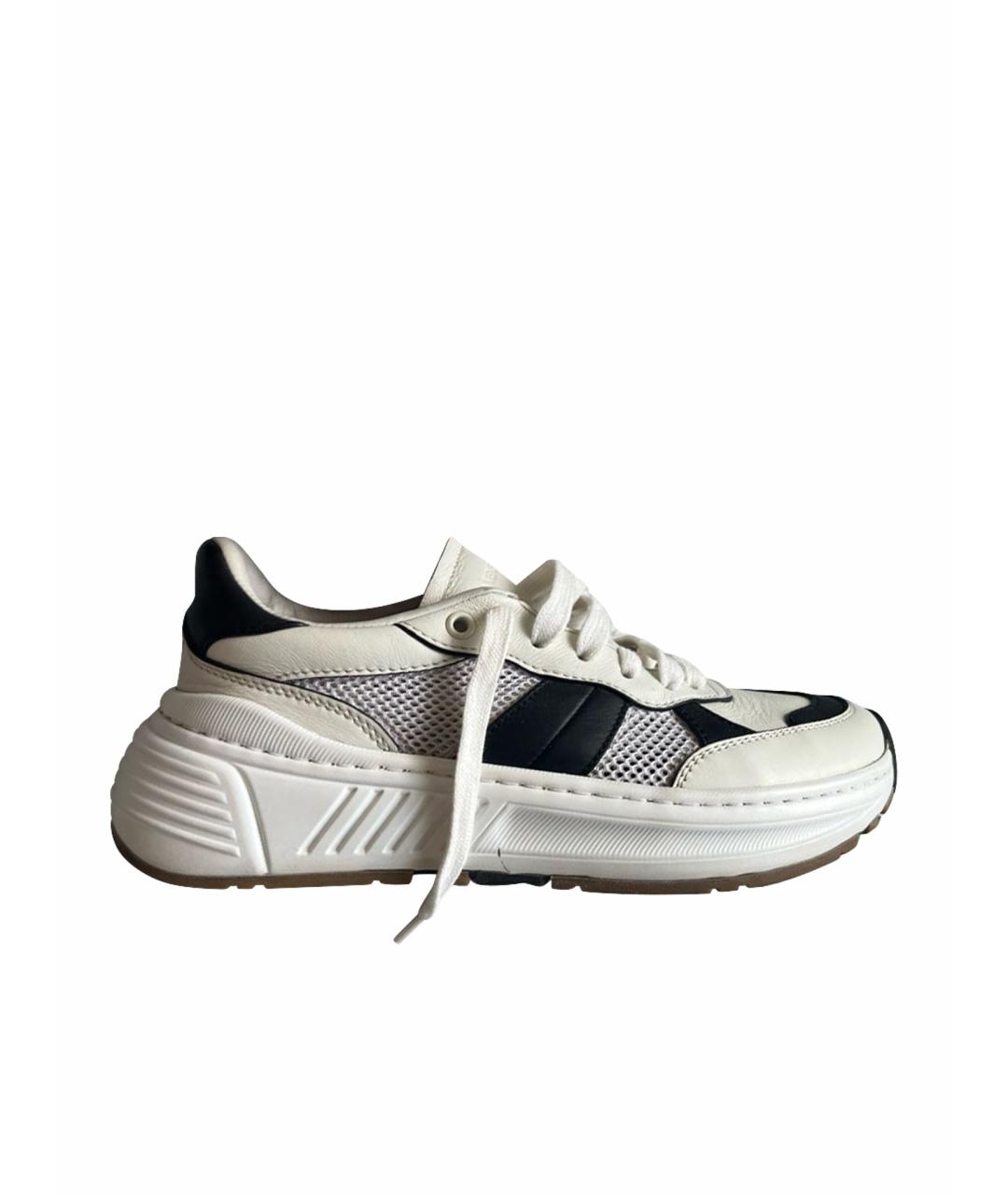 BOTTEGA VENETA Белые кожаные кроссовки, фото 1