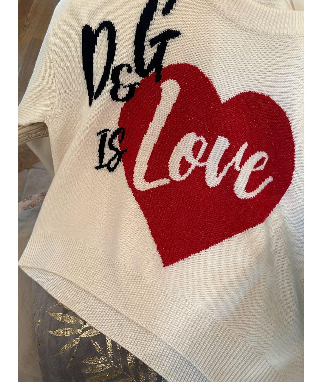 DOLCE&GABBANA Белый кашемировый джемпер / свитер, фото 4