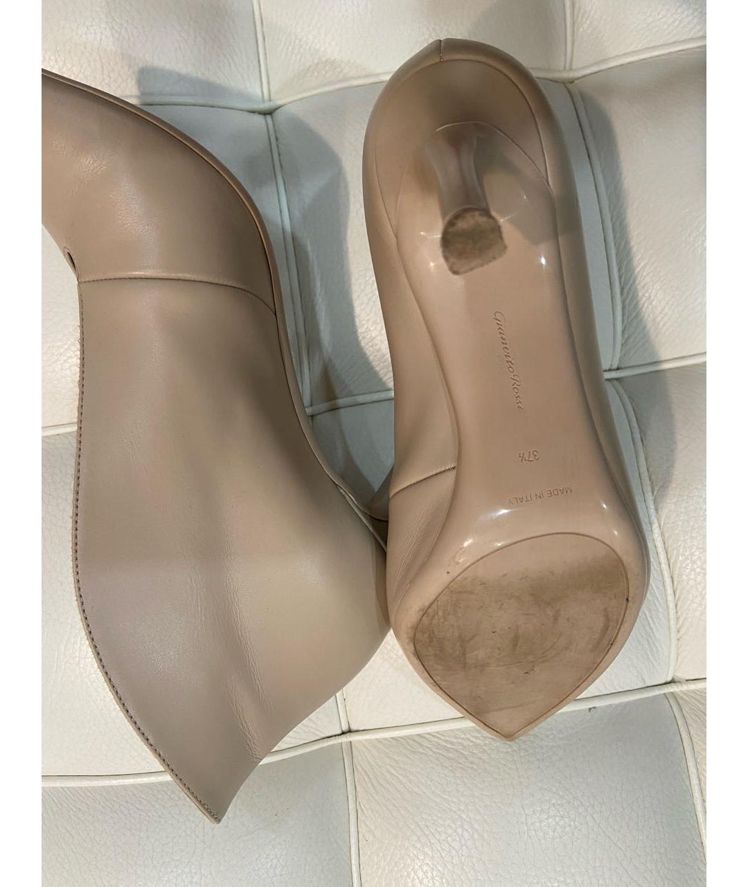 GIANVITO ROSSI Бежевые кожаные туфли, фото 6