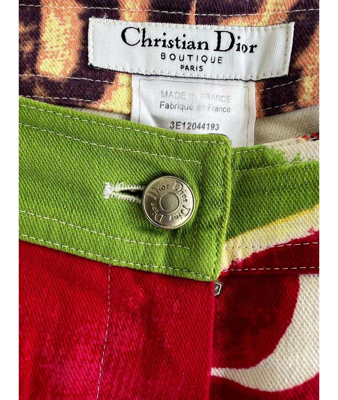 CHRISTIAN DIOR PRE-OWNED Мульти хлопковые брюки широкие, фото 3