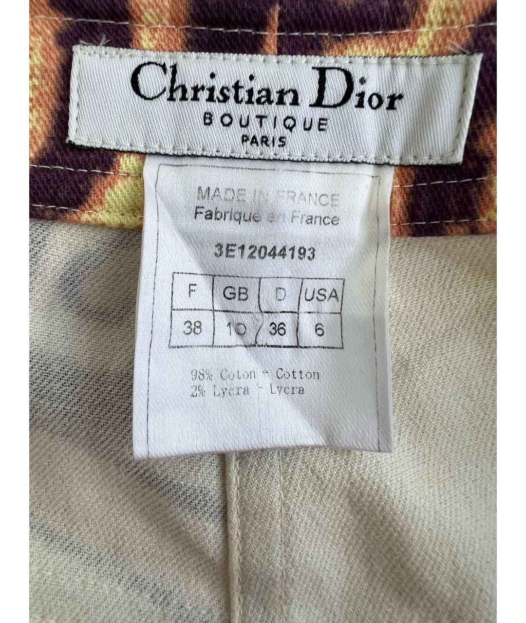 CHRISTIAN DIOR PRE-OWNED Мульти хлопковые брюки широкие, фото 5