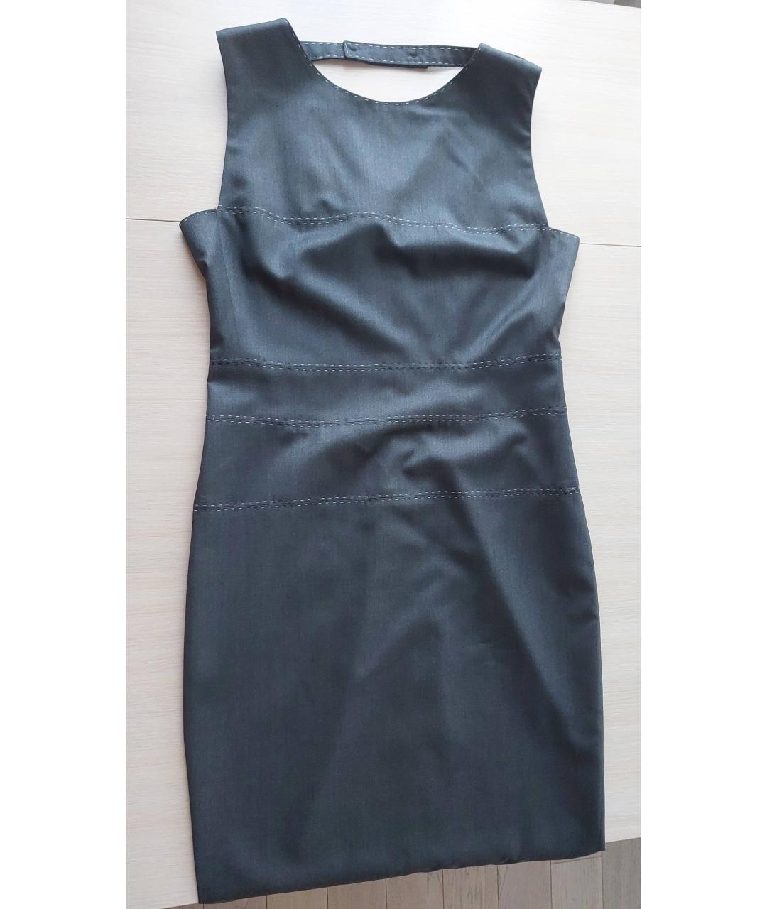 GIANFRANCO FERRE Серое шерстяное повседневное платье, фото 7