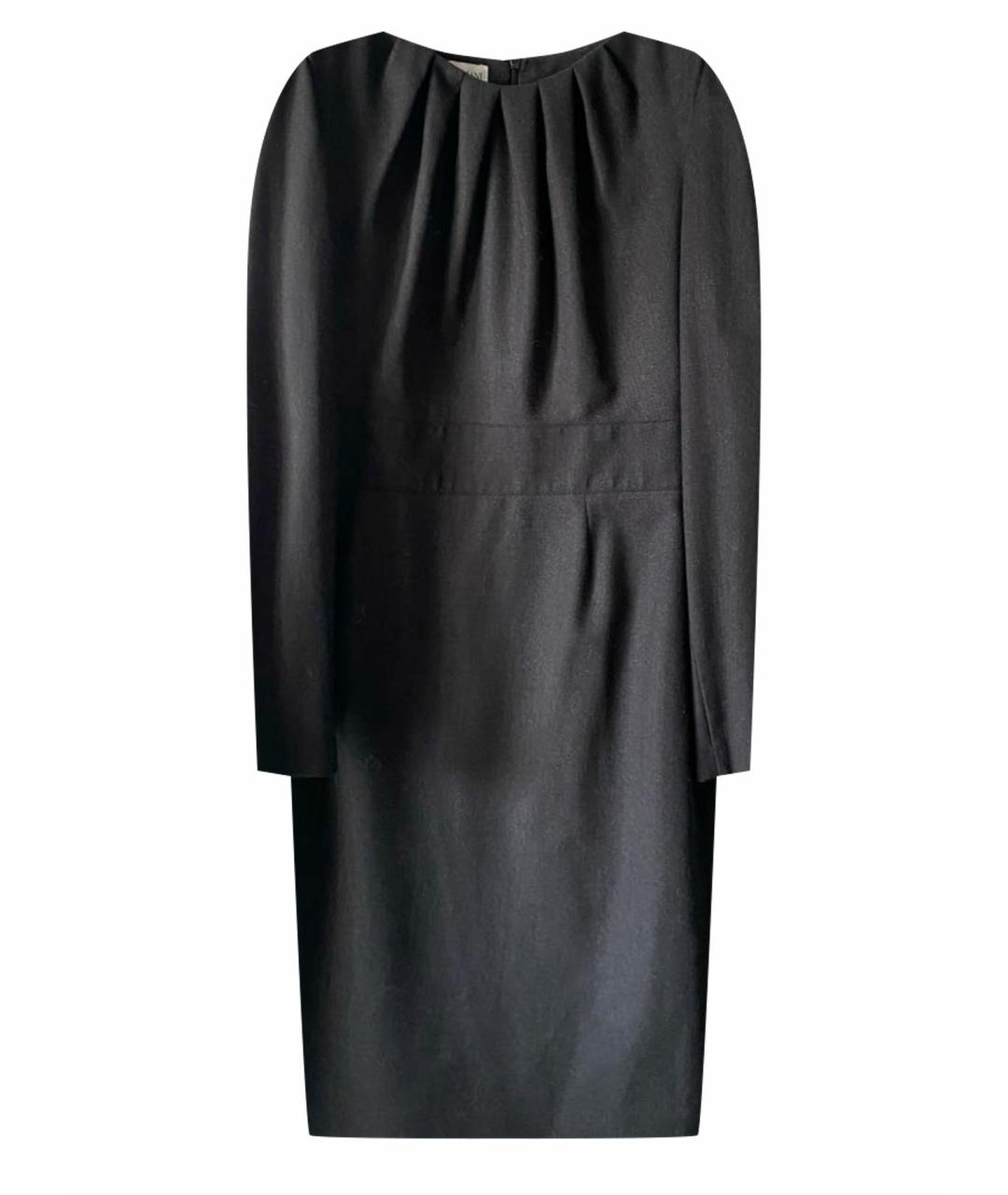 ARMANI COLLEZIONI Антрацитовое шерстяное повседневное платье, фото 1