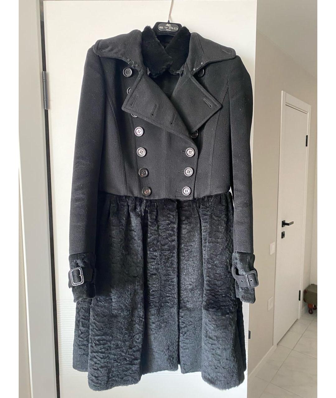 BURBERRY Черное шерстяное пальто, фото 6
