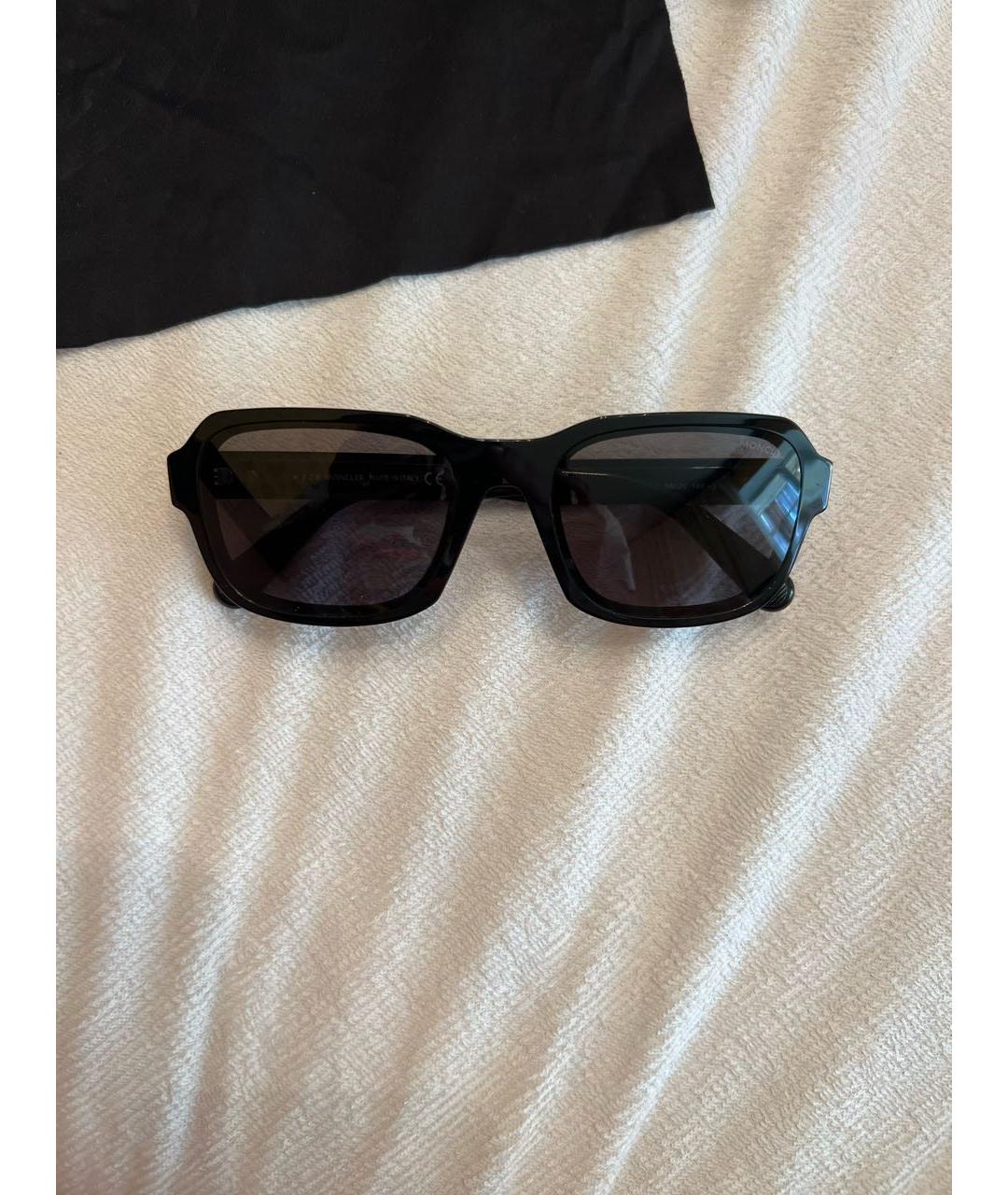 MONCLER Черные пластиковые солнцезащитные очки, фото 5