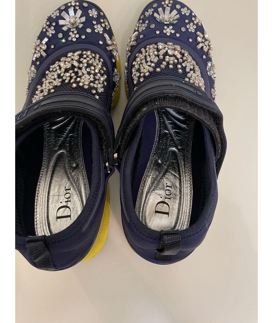 CHRISTIAN DIOR Темно-синие текстильные кроссовки, фото 3