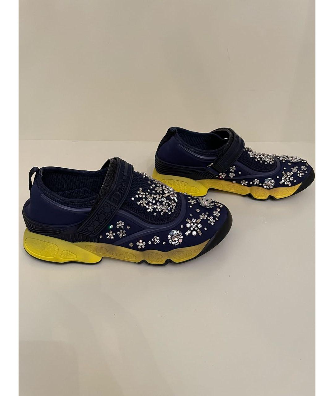CHRISTIAN DIOR Темно-синие текстильные кроссовки, фото 7