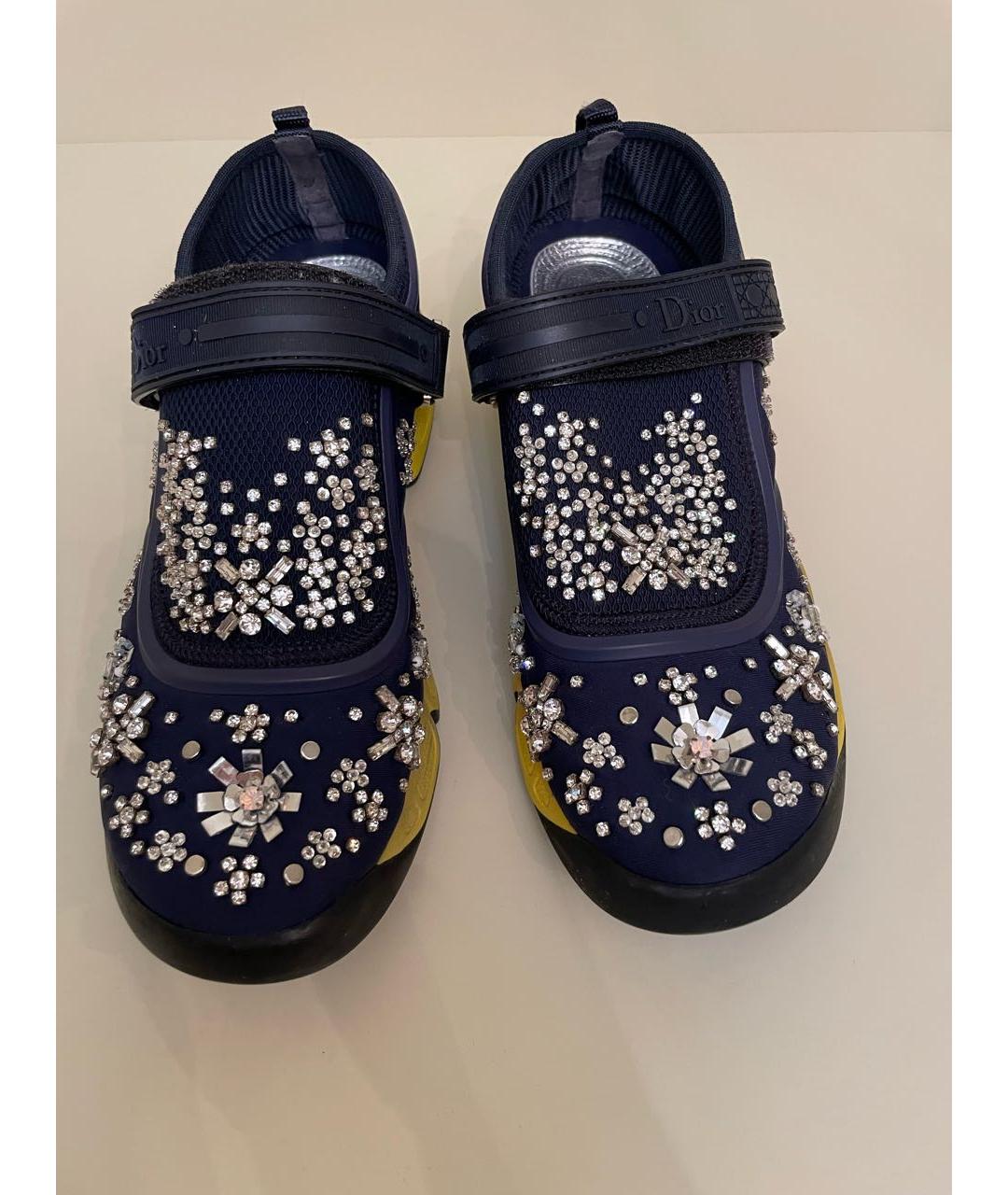 CHRISTIAN DIOR Темно-синие текстильные кроссовки, фото 2