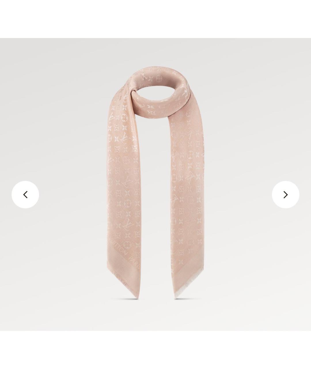 LOUIS VUITTON Бежевый платок, фото 5