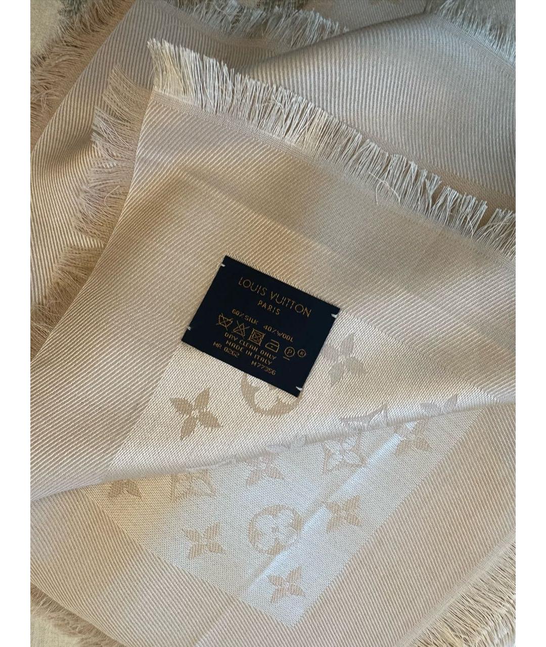 LOUIS VUITTON Бежевый платок, фото 7