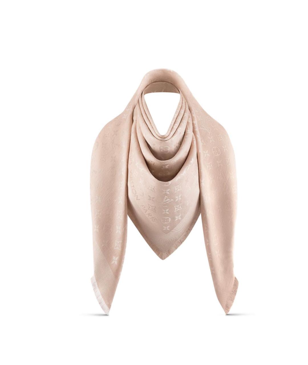 LOUIS VUITTON Бежевый платок, фото 3