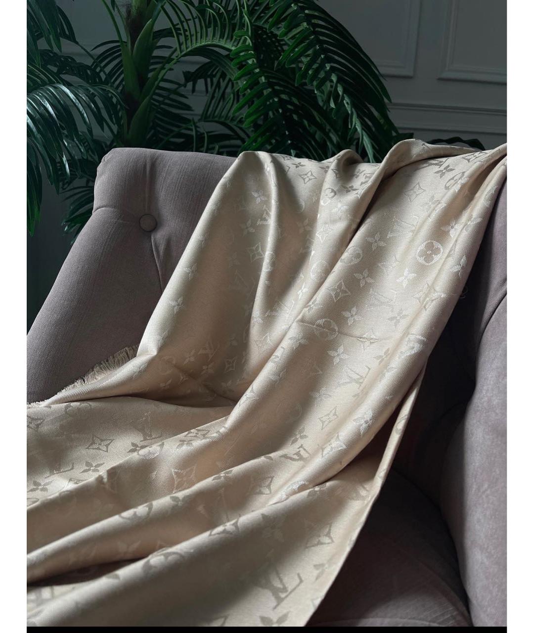 LOUIS VUITTON Бежевый платок, фото 2