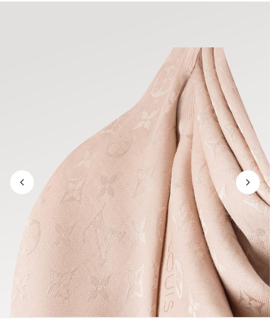 LOUIS VUITTON Бежевый платок, фото 4