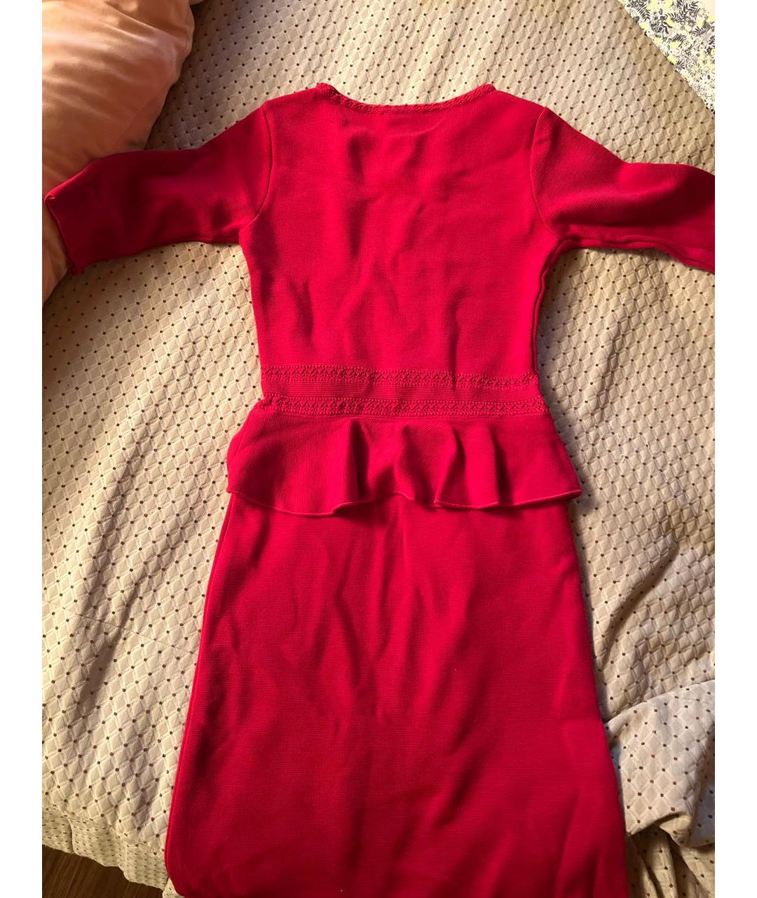 CAROLINA HERRERA Красное вискозное повседневное платье, фото 2