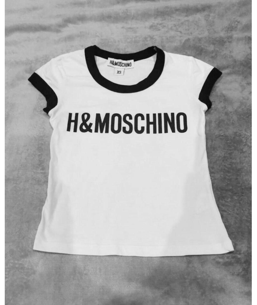 MOSCHINO Белая хлопковая футболка, фото 4