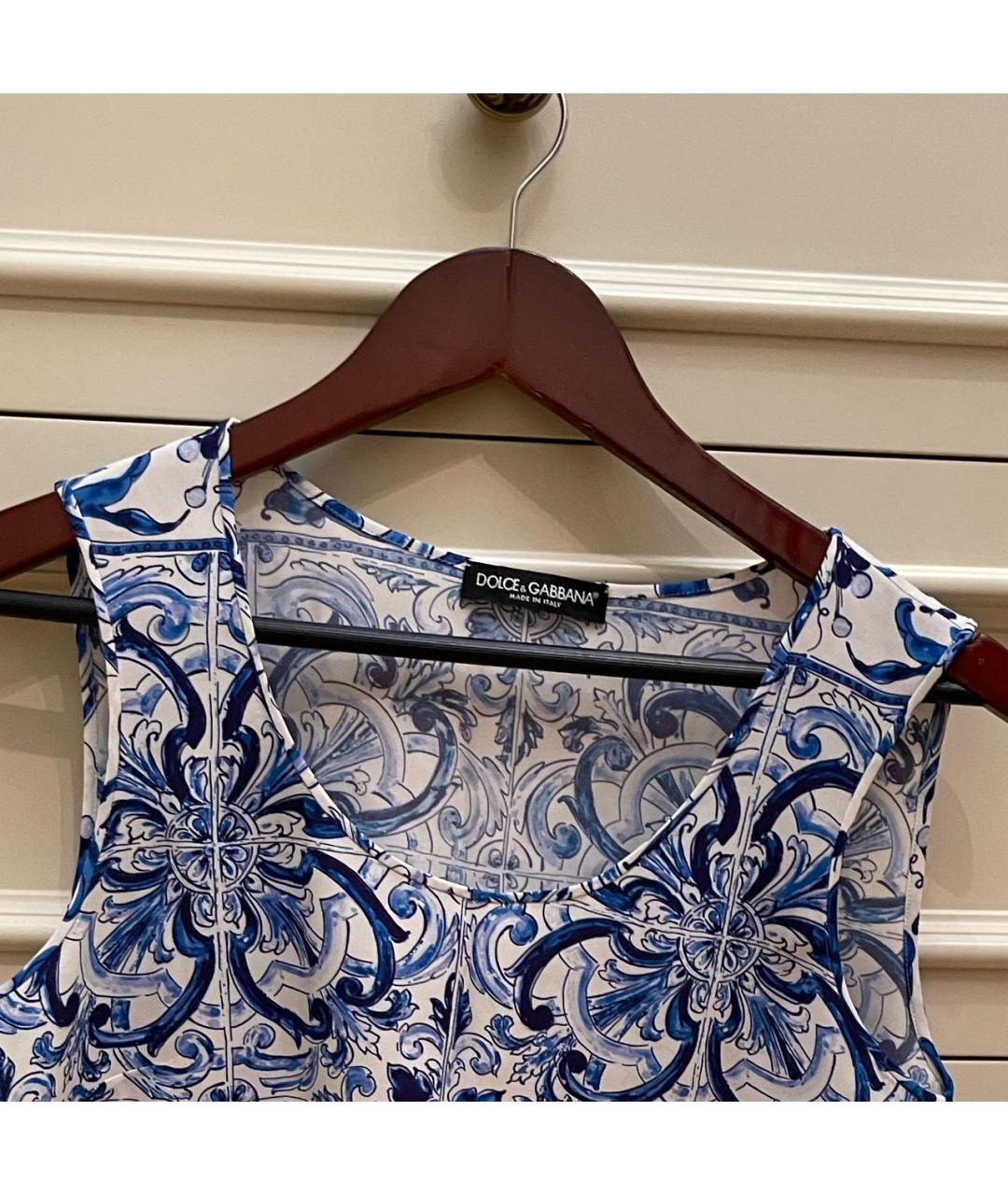 DOLCE&GABBANA Мульти шелковая майка, фото 3