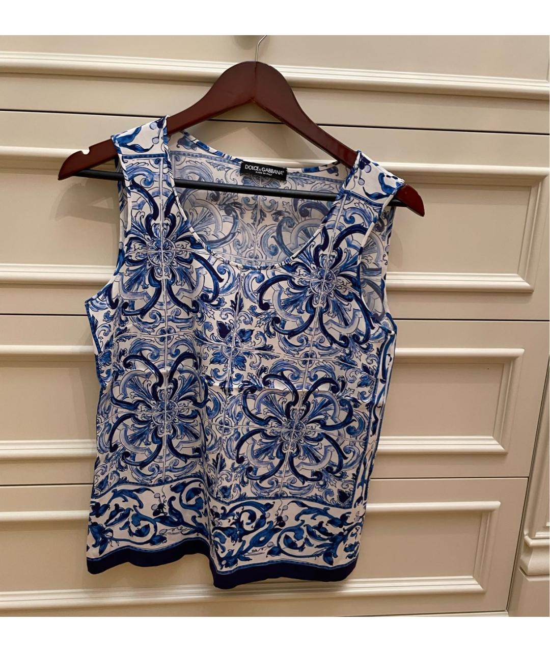 DOLCE&GABBANA Мульти шелковая майка, фото 5