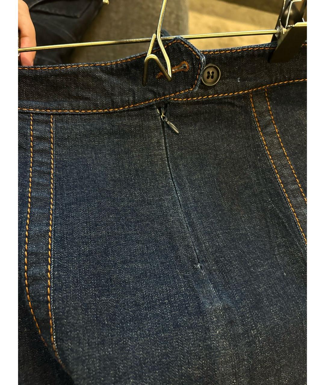 PRADA Темно-синяя деним юбка мини, фото 3