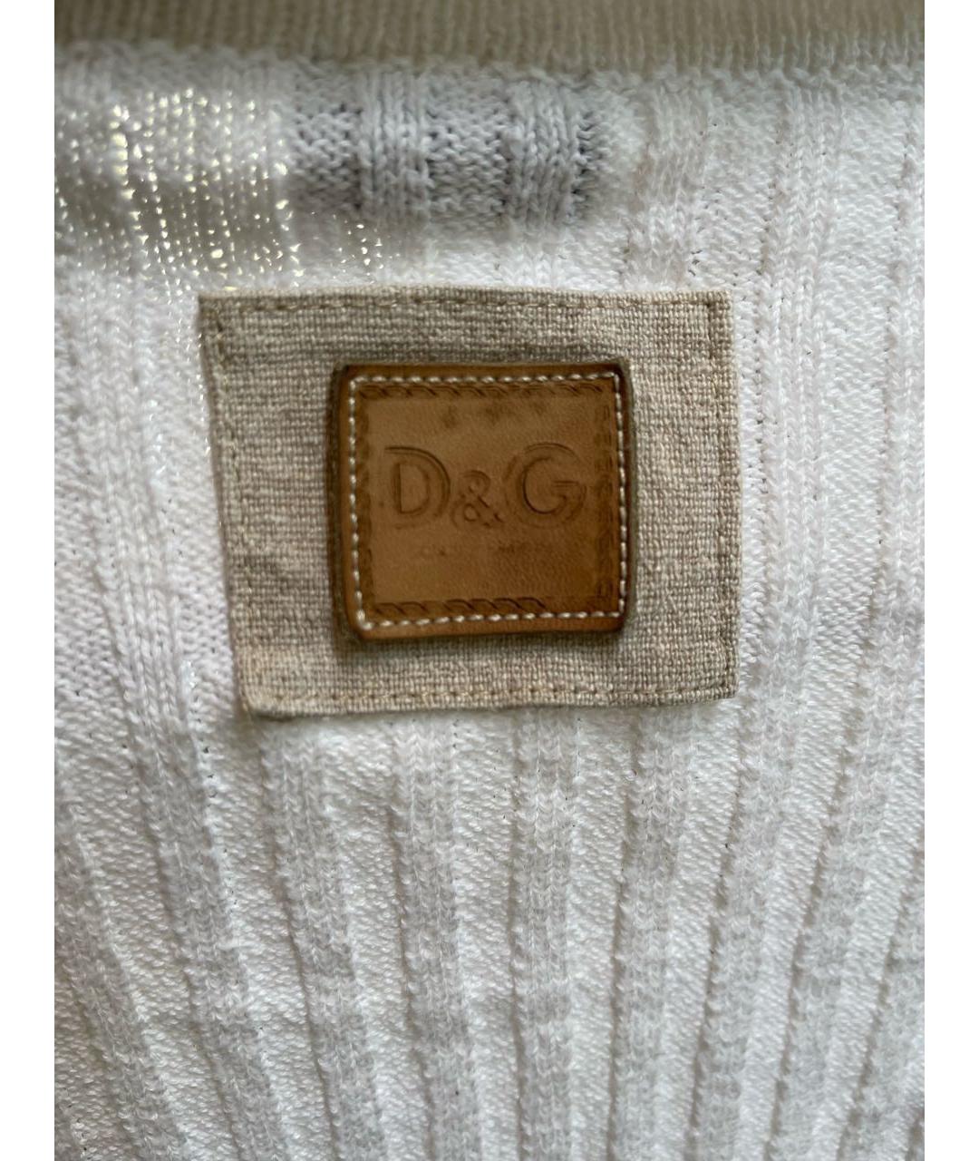 DOLCE&GABBANA Белый хлопковый джемпер / свитер, фото 3