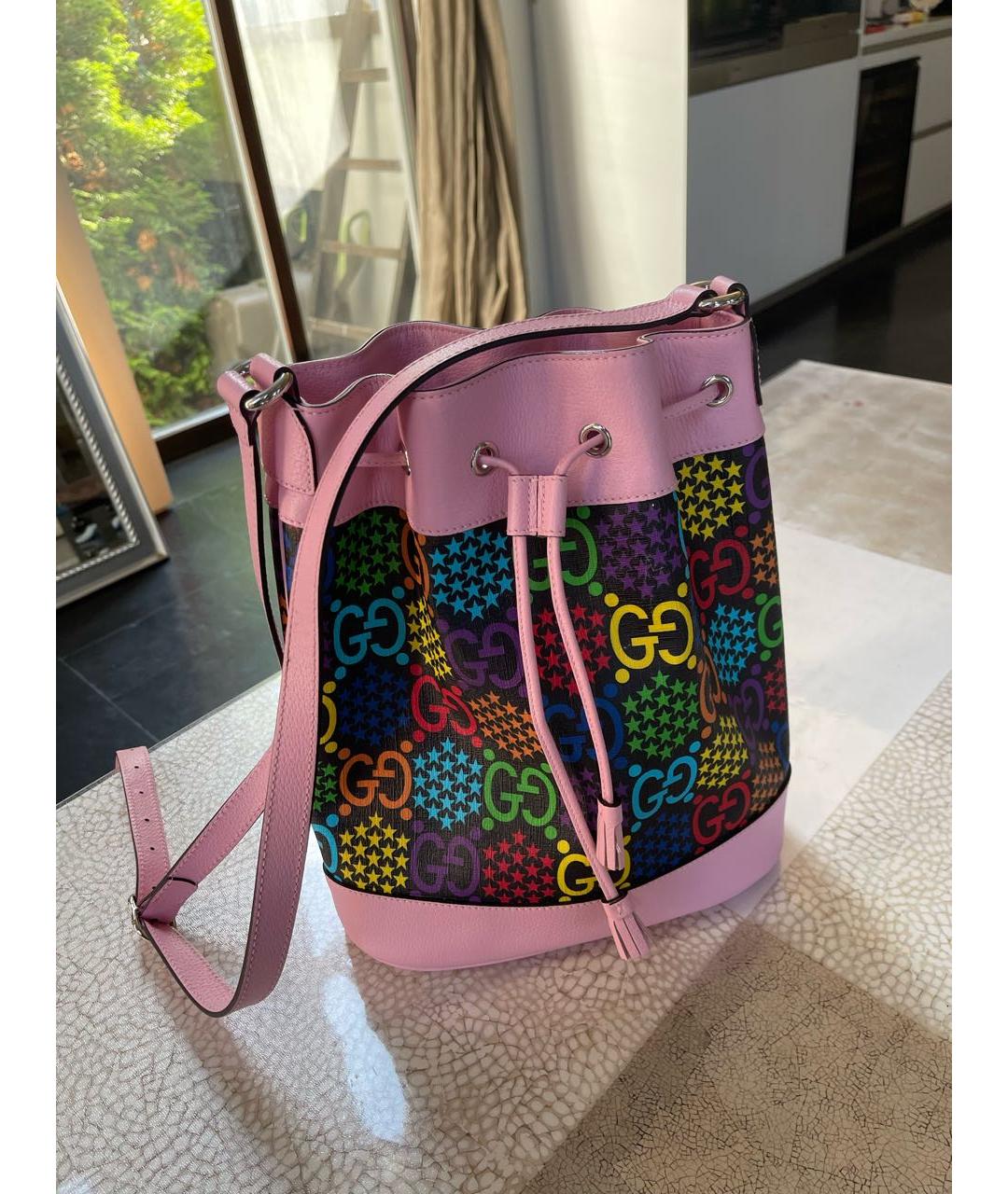 GUCCI Розовая кожаная сумка через плечо, фото 6