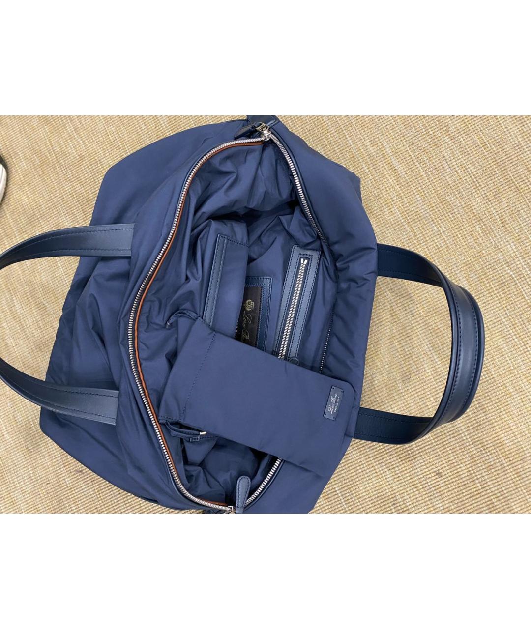 LORO PIANA Темно-синяя синтетическая дорожная/спортивная сумка, фото 3