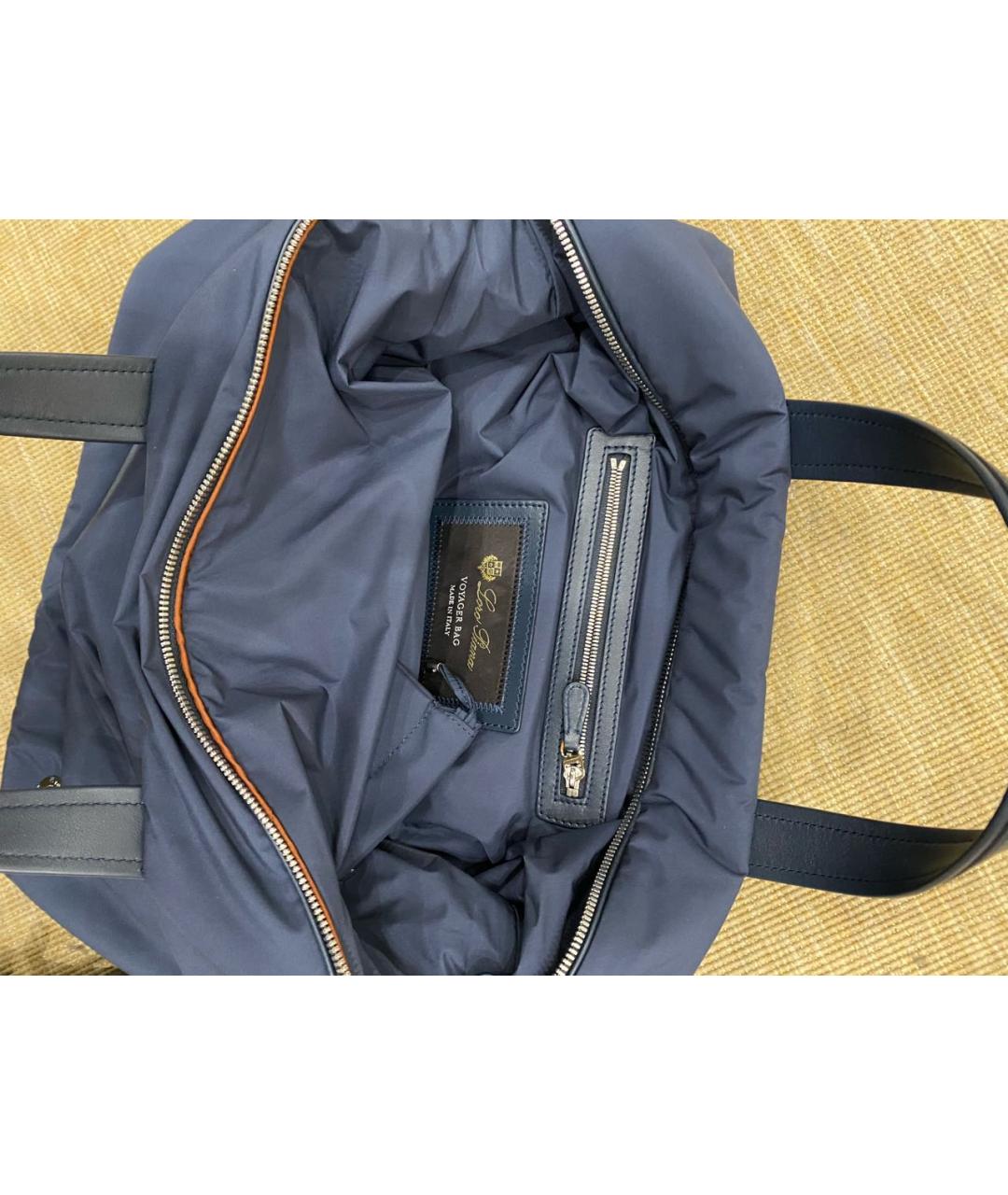 LORO PIANA Темно-синяя синтетическая дорожная/спортивная сумка, фото 5