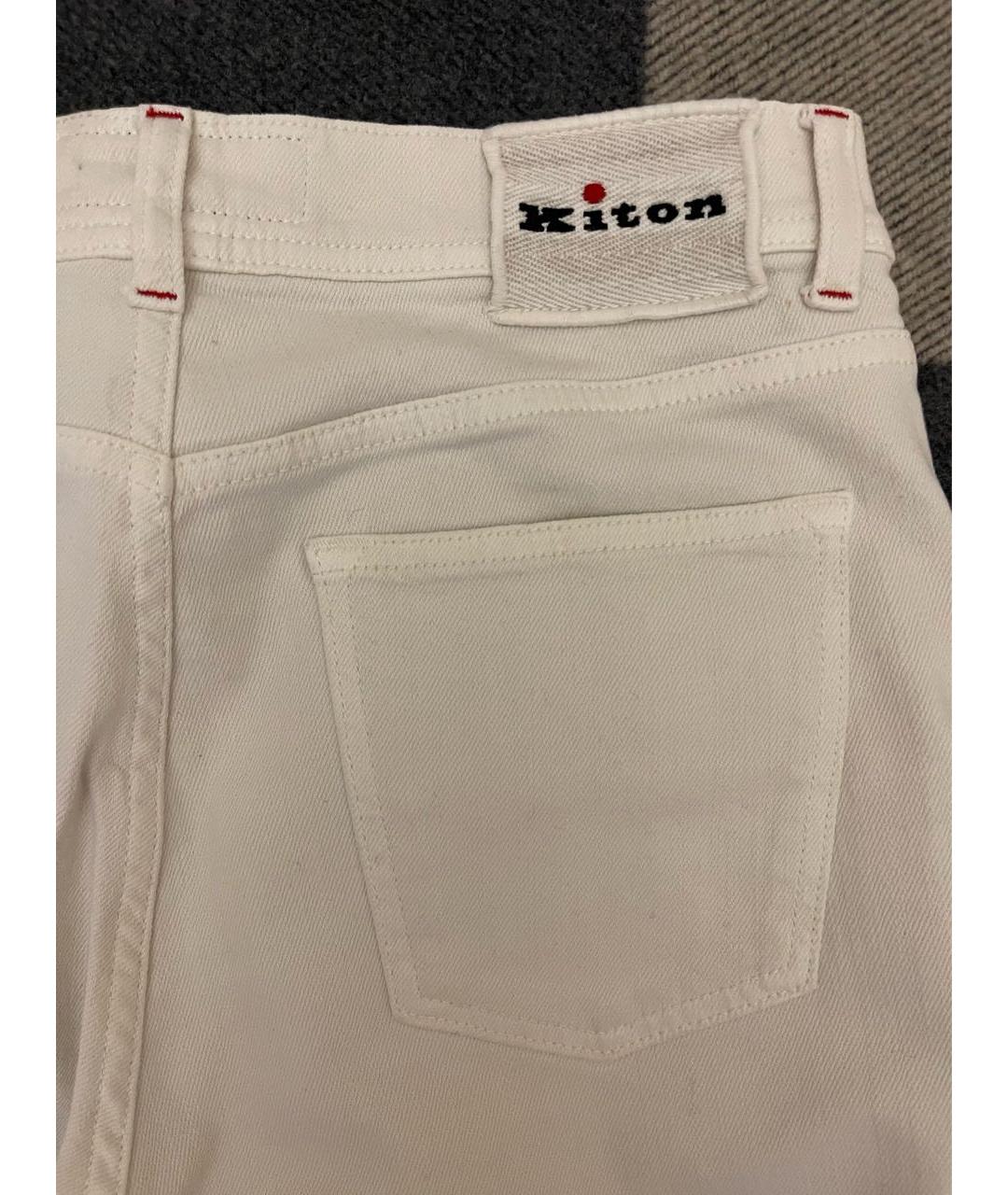 KITON Белые хлопковые джинсы, фото 5