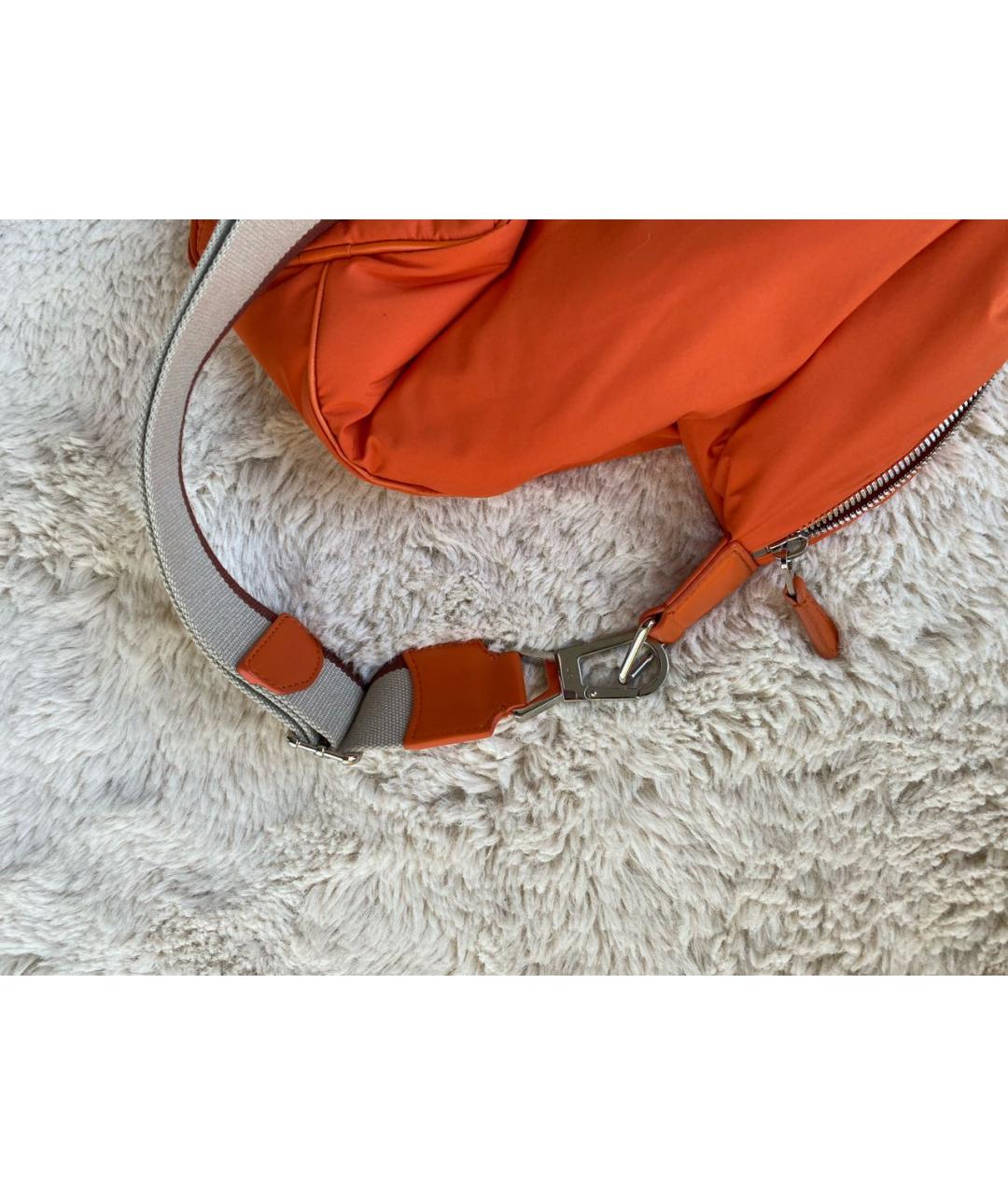 LORO PIANA Оранжевая синтетическая дорожная/спортивная сумка, фото 5
