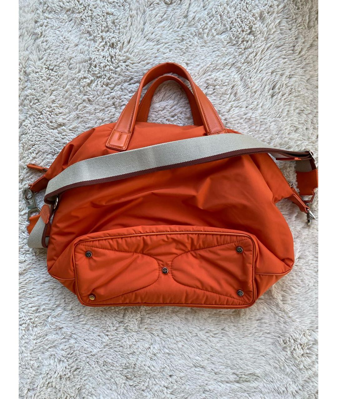 LORO PIANA Оранжевая синтетическая дорожная/спортивная сумка, фото 4