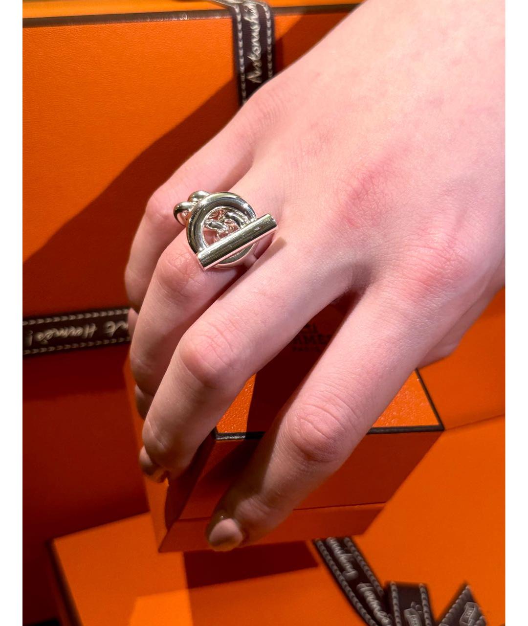 HERMES Серебряное серебряное кольцо, фото 4