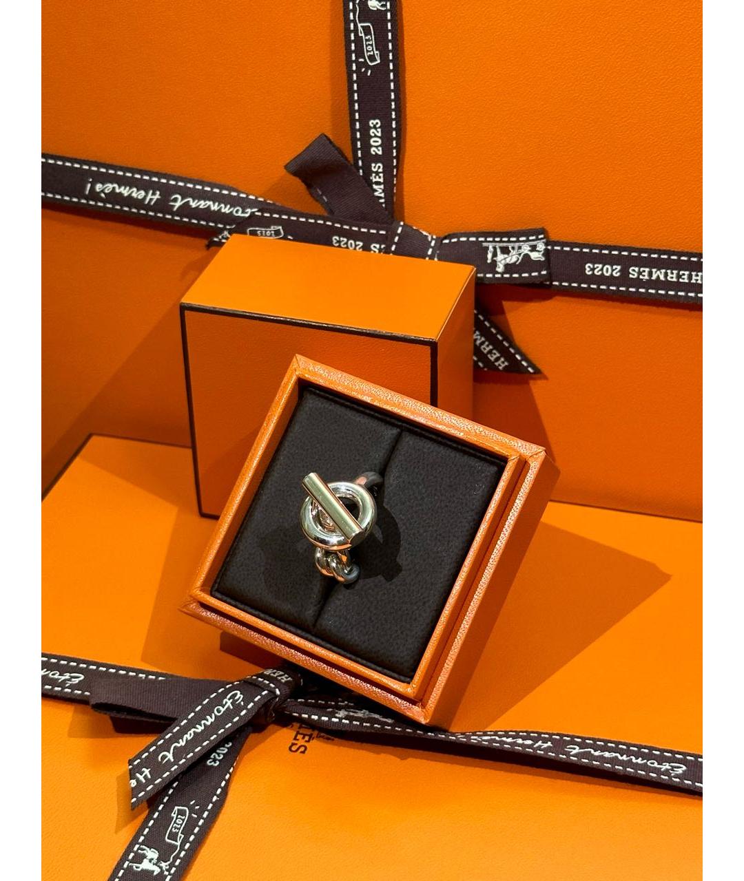 HERMES Серебряное серебряное кольцо, фото 2
