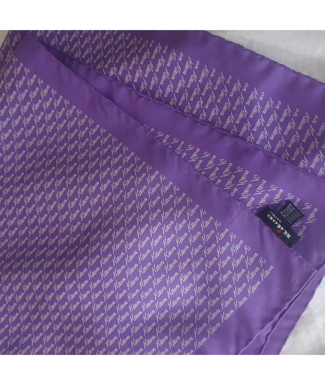 KITON Фиолетовый шелковый платок, фото 2
