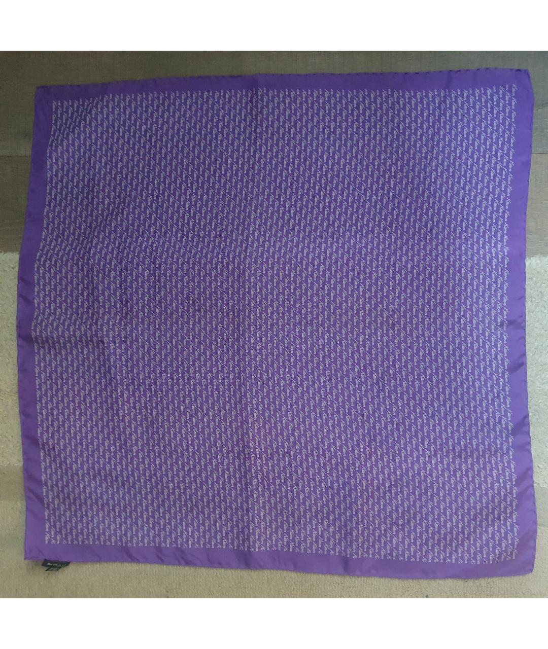 KITON Фиолетовый шелковый платок, фото 4