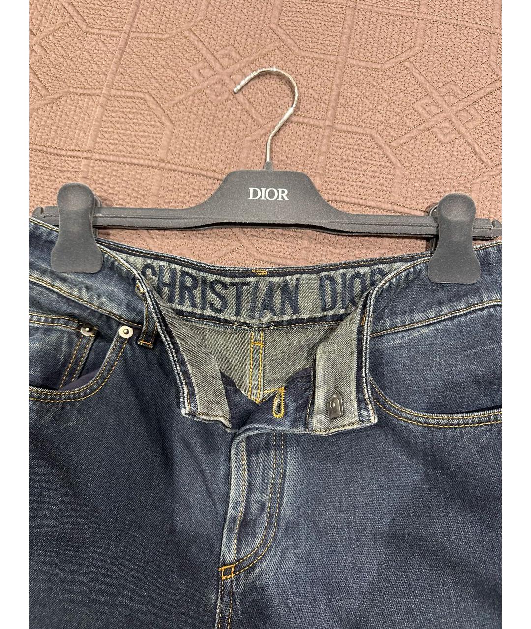 CHRISTIAN DIOR PRE-OWNED Темно-синие хлопковые джинсы клеш, фото 3