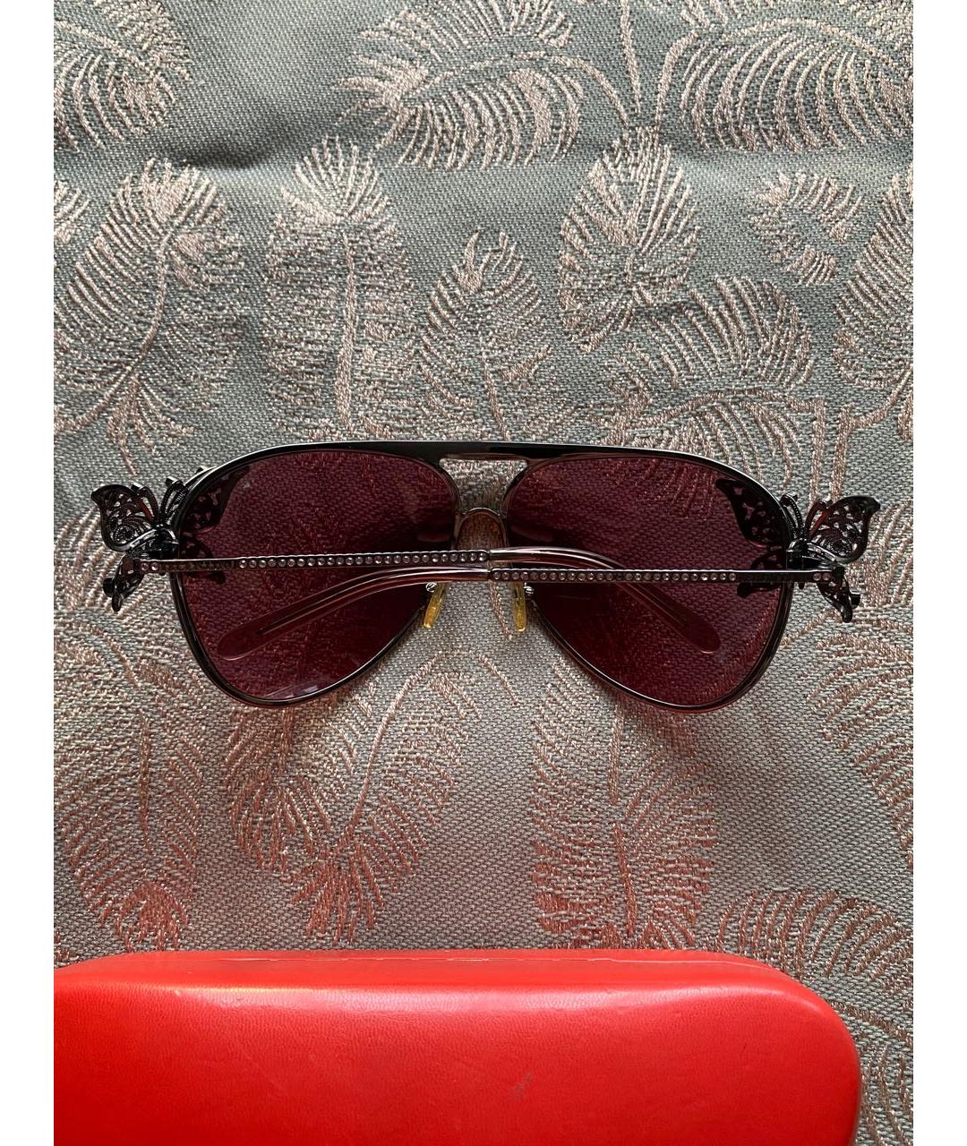 VALENTINO Антрацитовые металлические солнцезащитные очки, фото 5