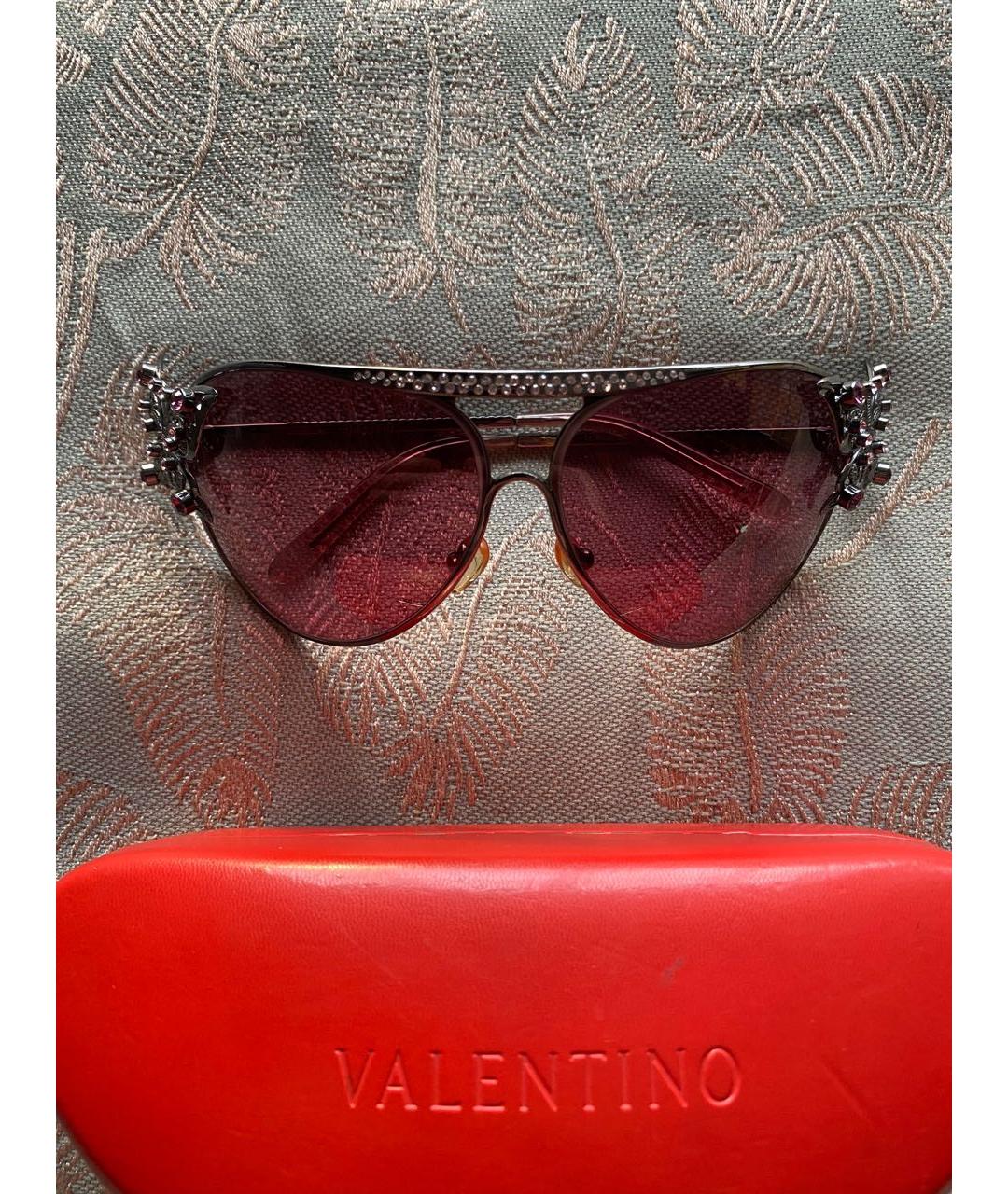 VALENTINO Антрацитовые металлические солнцезащитные очки, фото 9