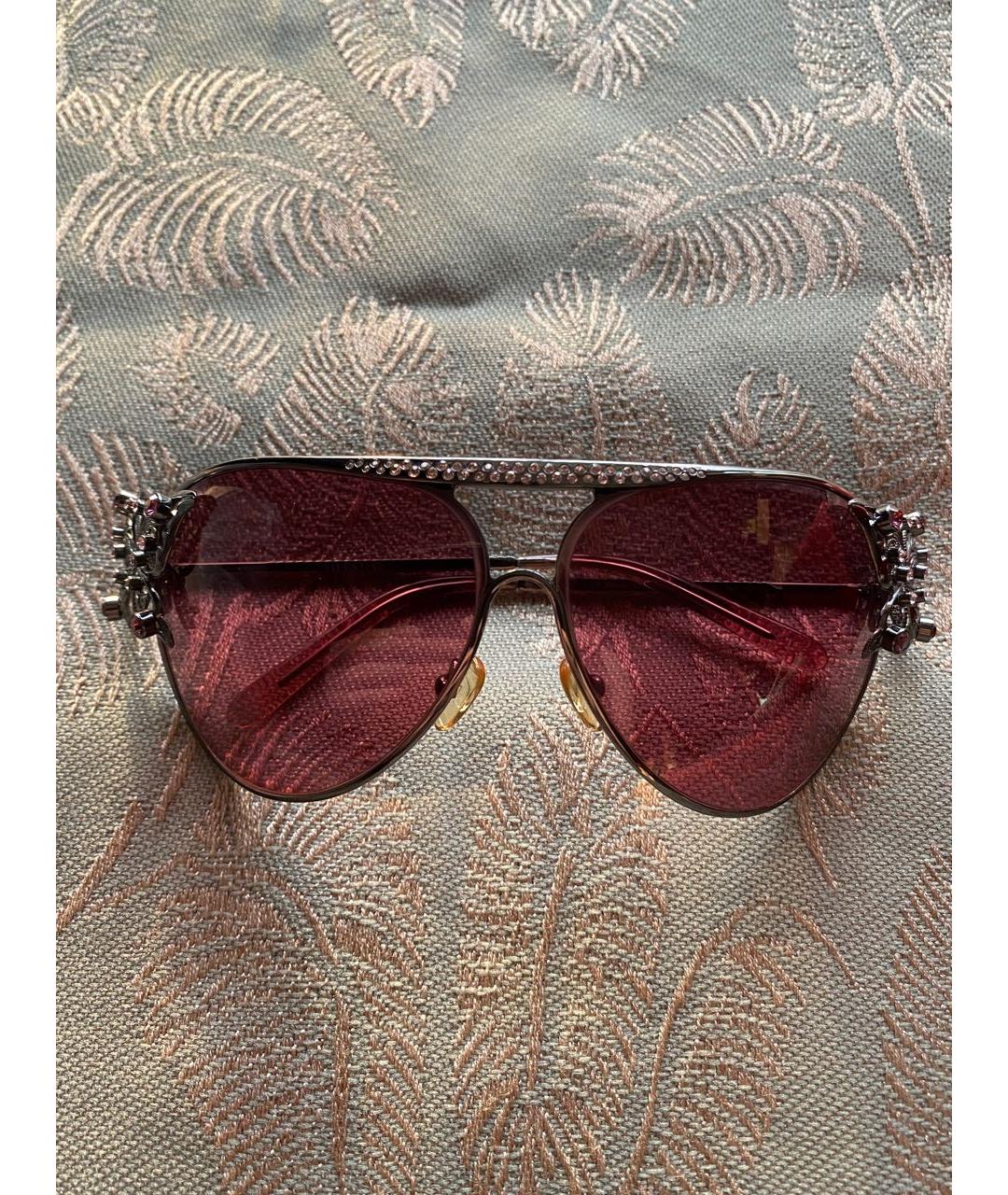 VALENTINO Антрацитовые металлические солнцезащитные очки, фото 8