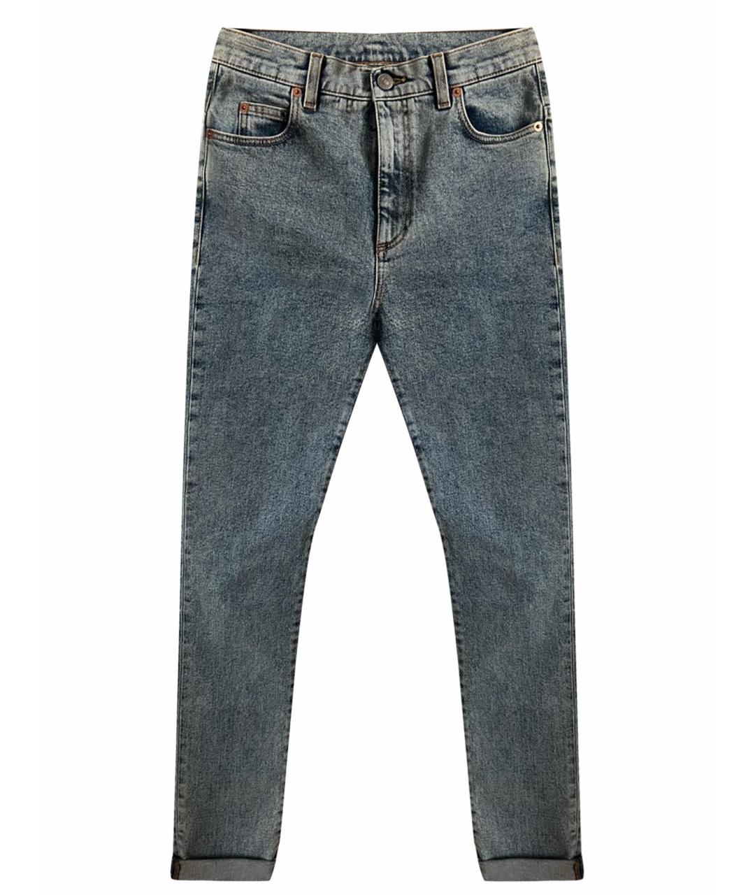 GUCCI Голубые хлопковые джинсы слим, фото 1