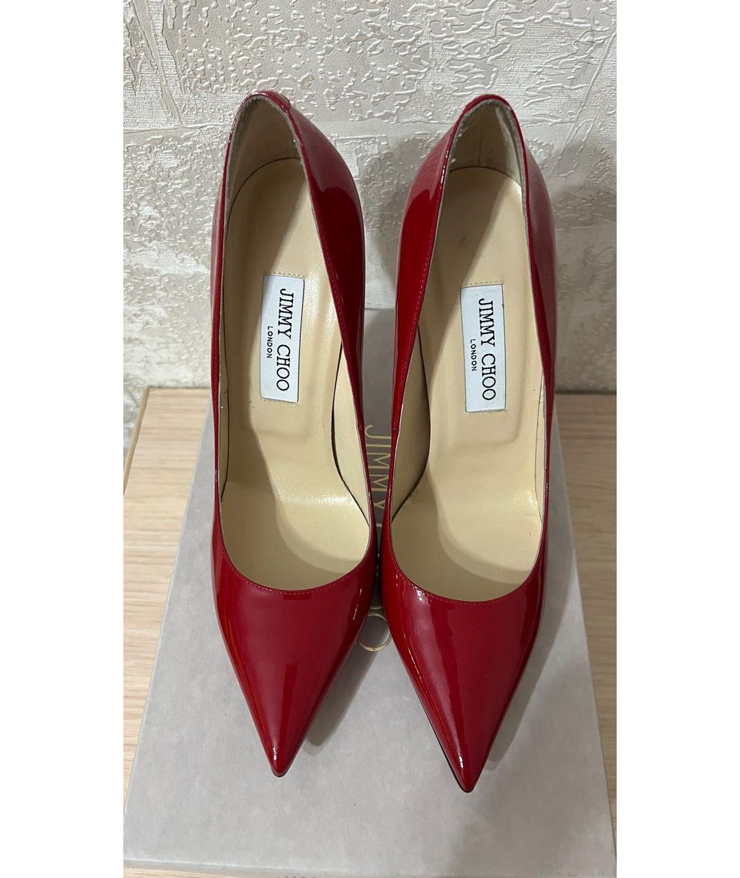 JIMMY CHOO Красные туфли из лакированной кожи, фото 2
