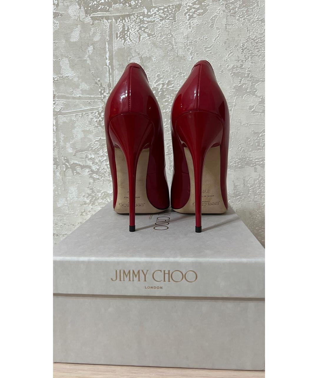 JIMMY CHOO Красные туфли из лакированной кожи, фото 4