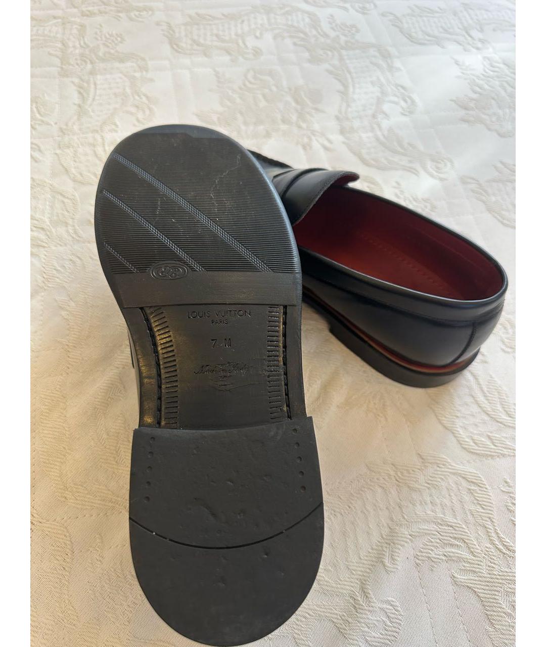 LOUIS VUITTON Черные кожаные лоферы, фото 5